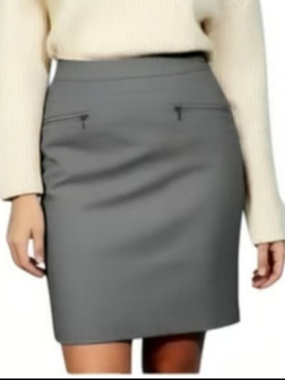 "Apostrophe"Misses Excellent Condition! Pretty Size (4) Heather Gray Lined Skirt